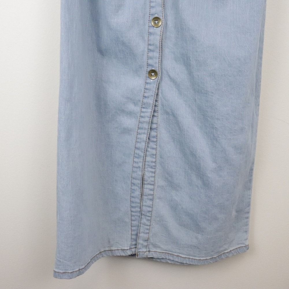 NWT Anthropologie Pilcro Greer Denim Midi Shirtdress Small Light Wash Blue Dress - Picture 7 of 12